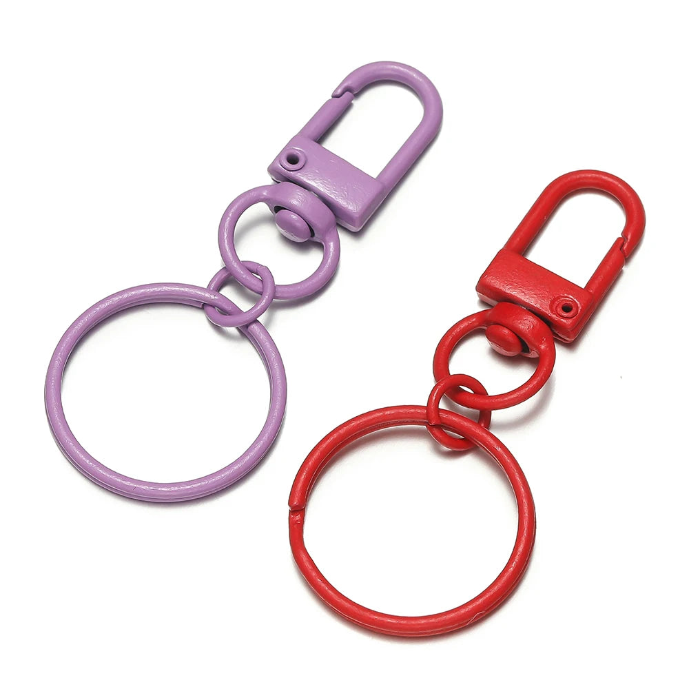 Lobster Clasps Colored Alloy Hooks with Keyrings DIY Jewelry Making
