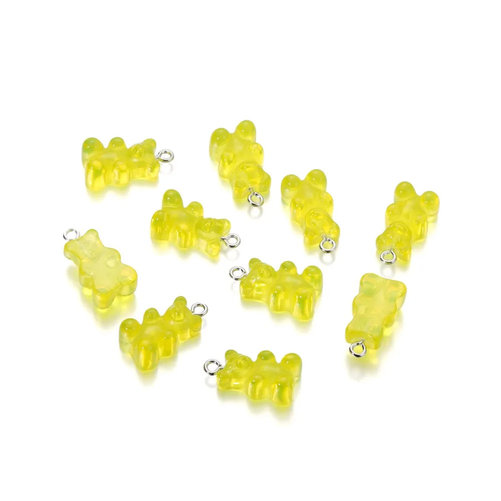 Earring Components Candy Bear Pendant Charms Colorful Resin Bears Craft Supplies