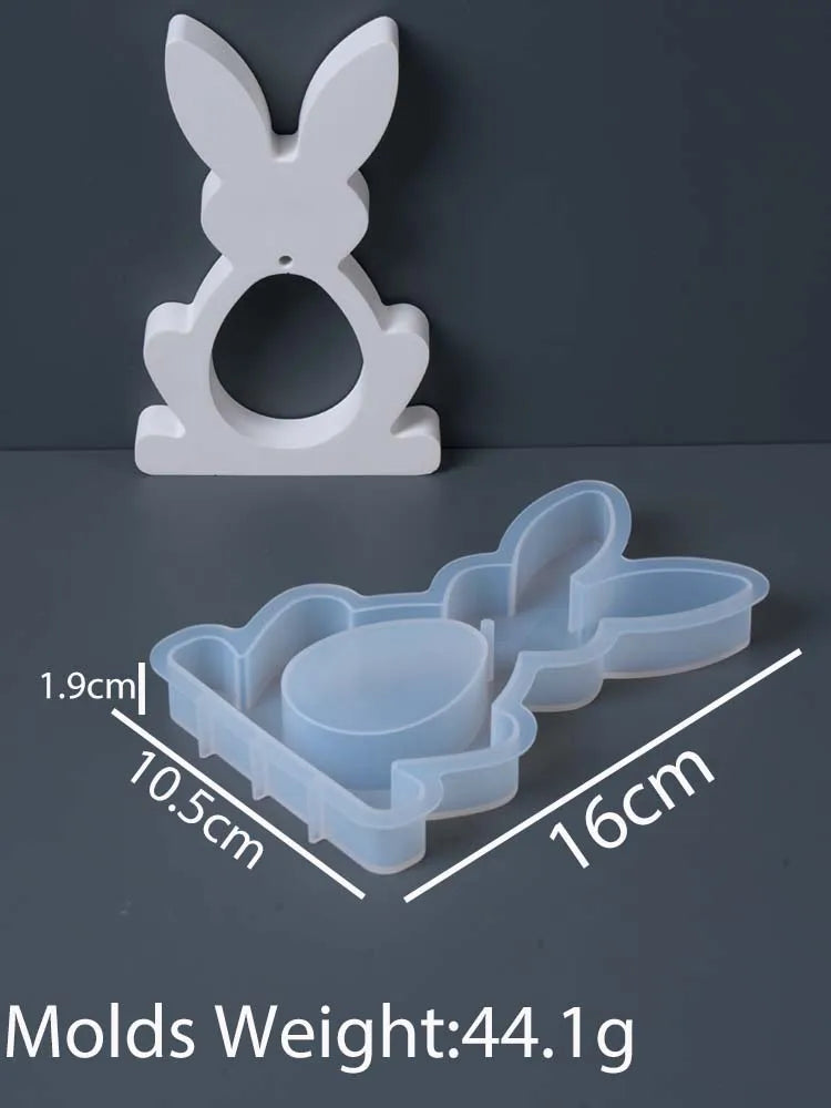 3D Rabbit Silicone Mold DIY Easter Mushroom Egg Hanging Pendant Craft Making Plaster Resin Casting Molds Home Dec Bunny Art Gift