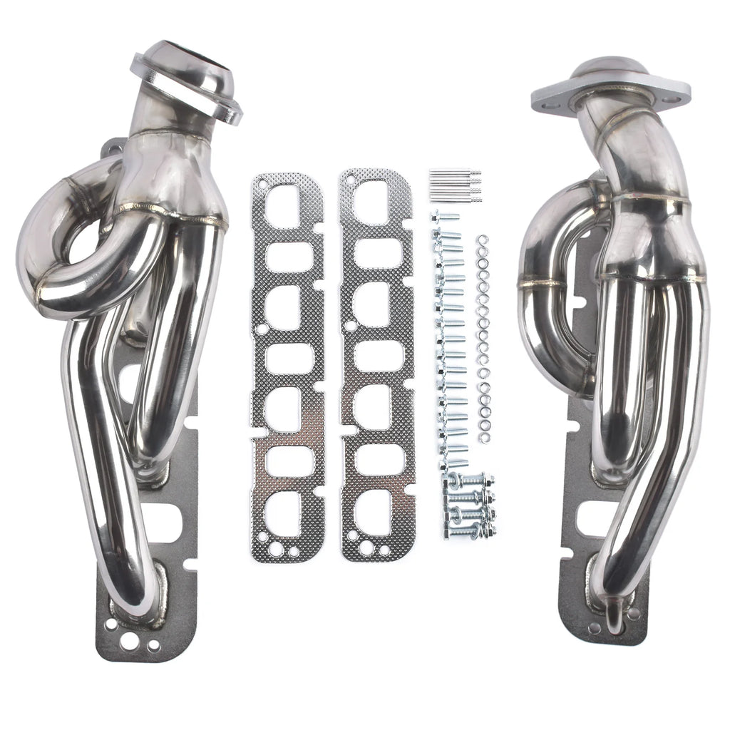 Stainless Steel Shorty Exhaust Headers Kit for 2009-2017 Dodge Ram 1500 5.7L V8 HEMI