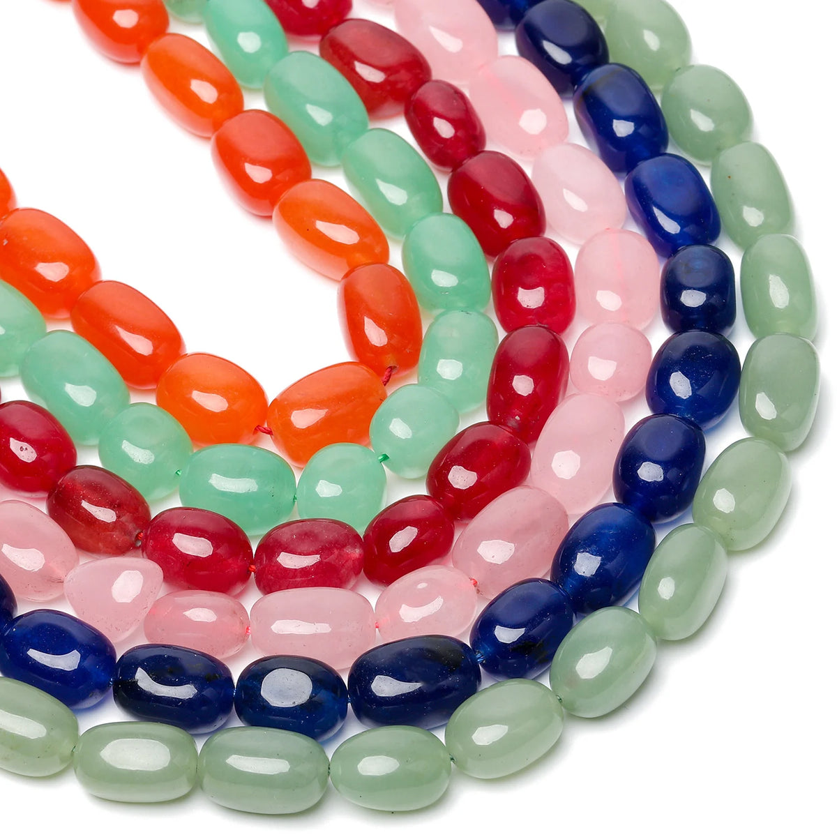 Glass Beads Multicolor Chalcedony-Style Jade-Style Irregular Bracelets