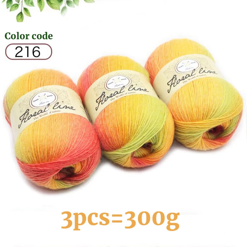 Yarn, Rainbow Variegated for Crochet Shawls, Scarves, Hats & Sweaters