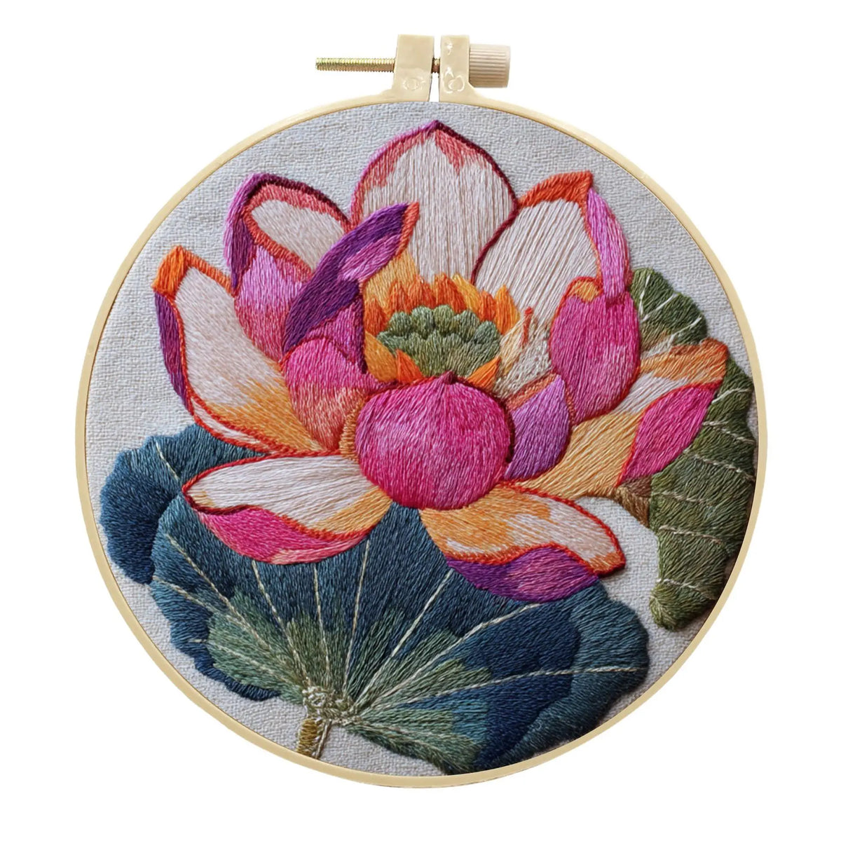 Cross-Stitch Kit, Lotus Flower Pattern for Handmade Home Decor & Gifts
