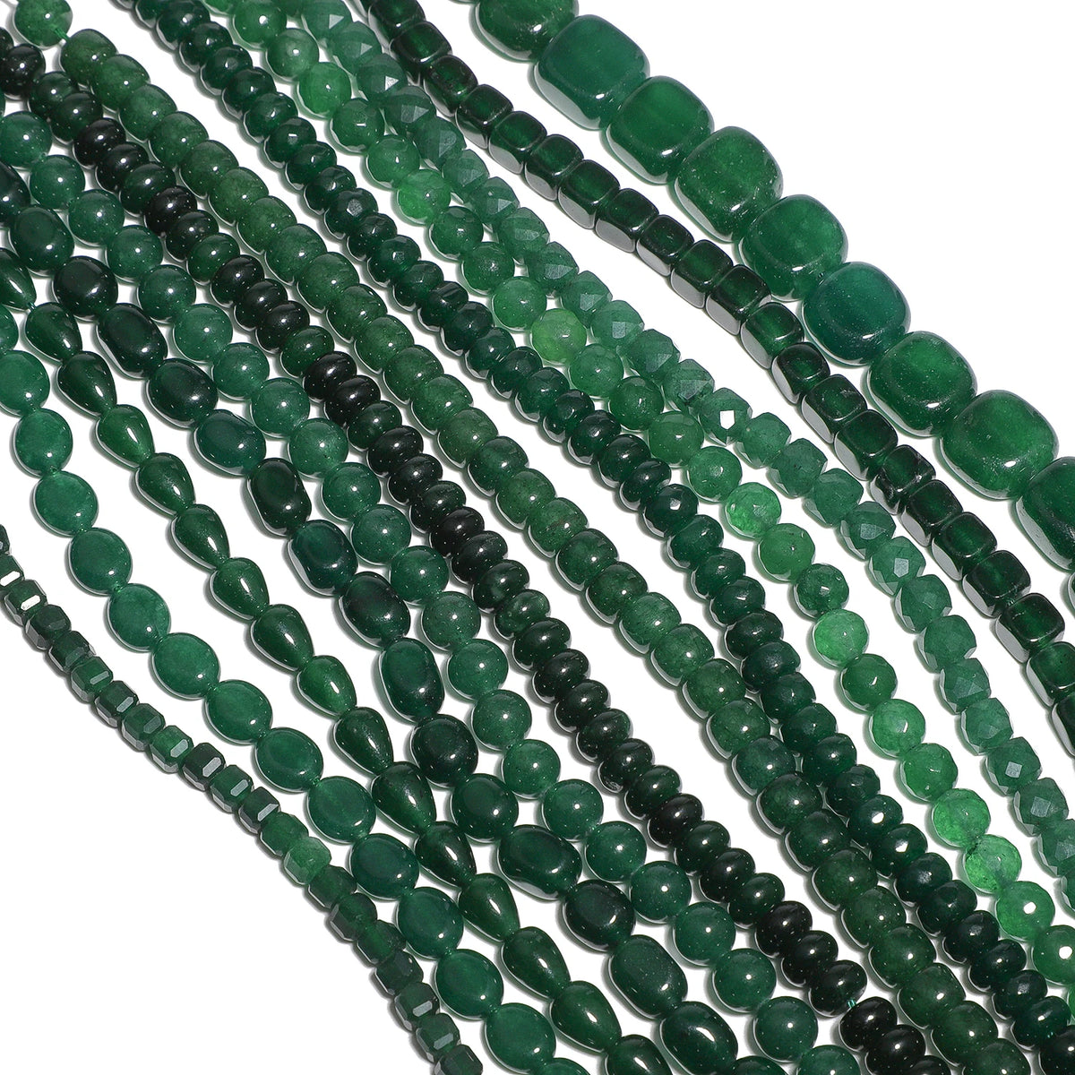 Stone Beads Green Chalcedony-Style Mixed Shapes for DIY Jewelry Making