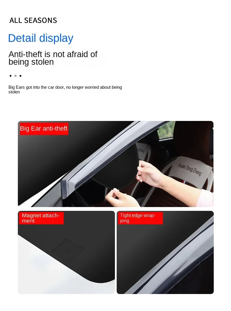 Car Magnetic Snow Shield Winter Car Sun Shade UV Protector