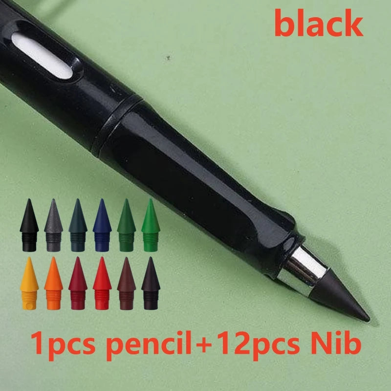 Inkless Eternal Pencil — Metallic Nib, 12 Colors, Writes 500,000 Words