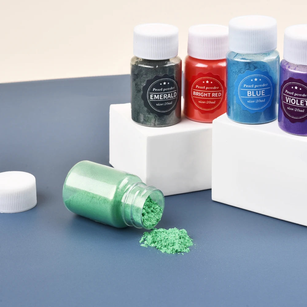 Pearlescent Mica Pearl Powder 10g — 24 Colors for Resin, Candles & Crafts