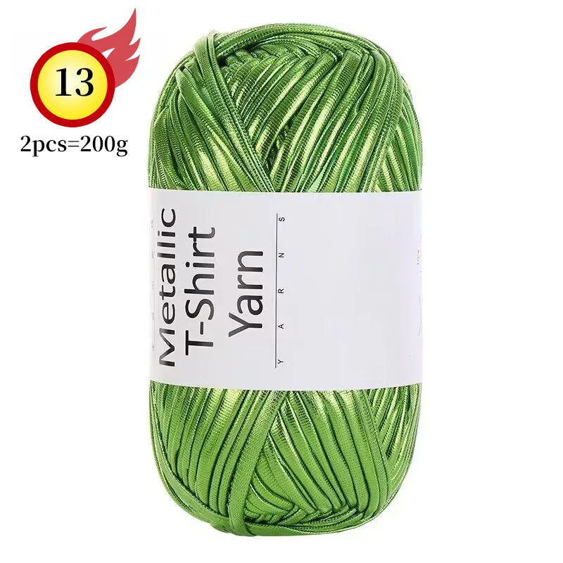 Yarn, Shiny Metallic Fabric for Crochet Bags, Cushions, Baskets & Crafts