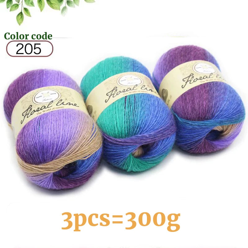 Yarn, Rainbow Variegated for Crochet Shawls, Scarves, Hats & Sweaters