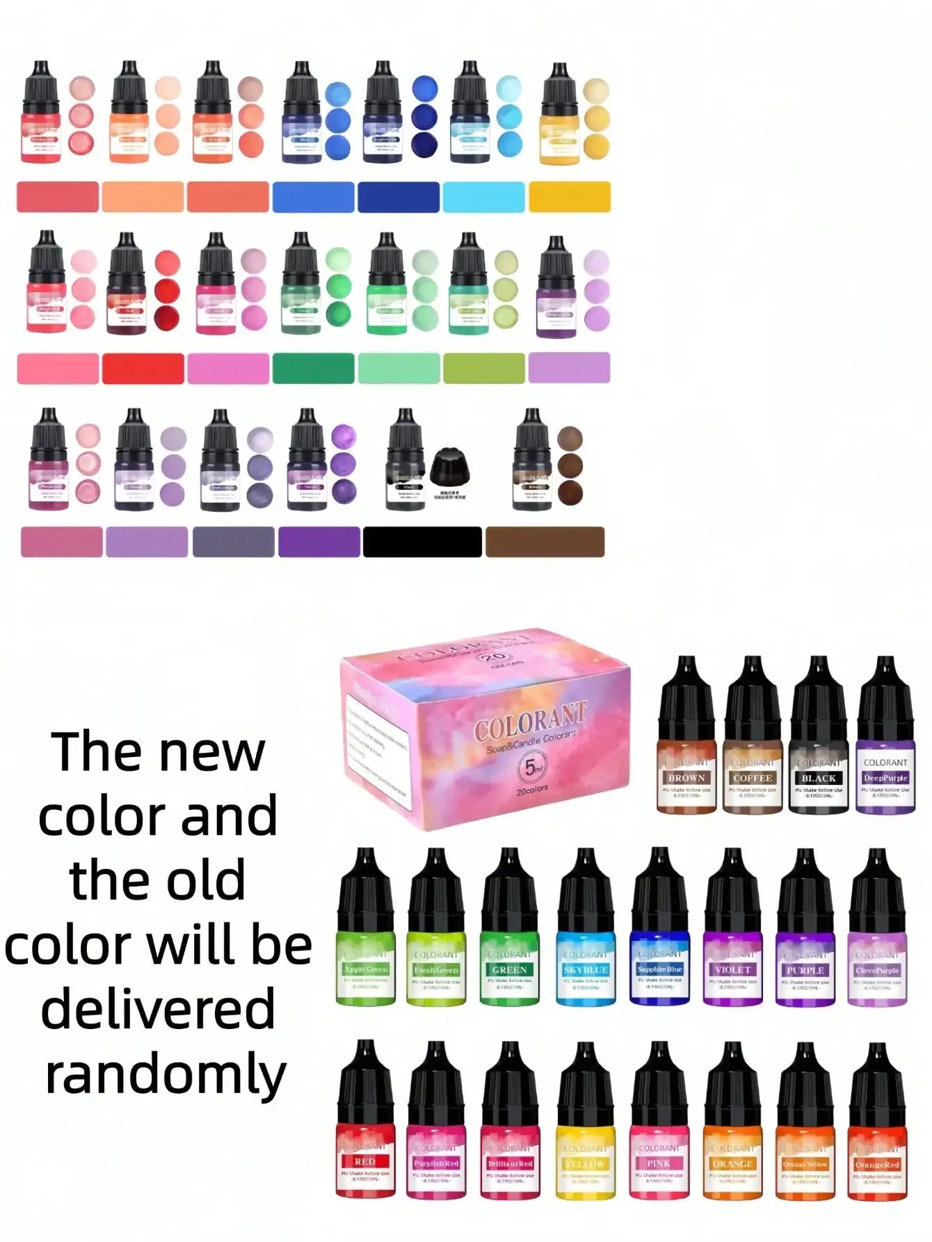 5ml 20 Colors Candle Dye Suitable For Silicone Mold DIY Handmade Scented Candles Soap Dye Soy Wax Colorant