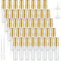 Spray Bottles Empty Clear Glass Gold Aluminum Nozzles 40 Pack
