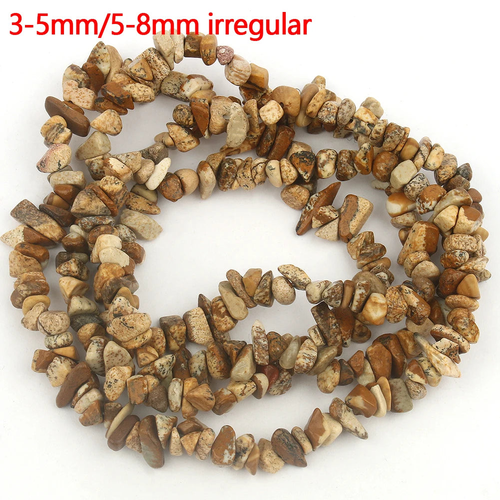 Stone Beads Picture Jasper-Style Round Tube Rondelle for DIY Jewelry Making