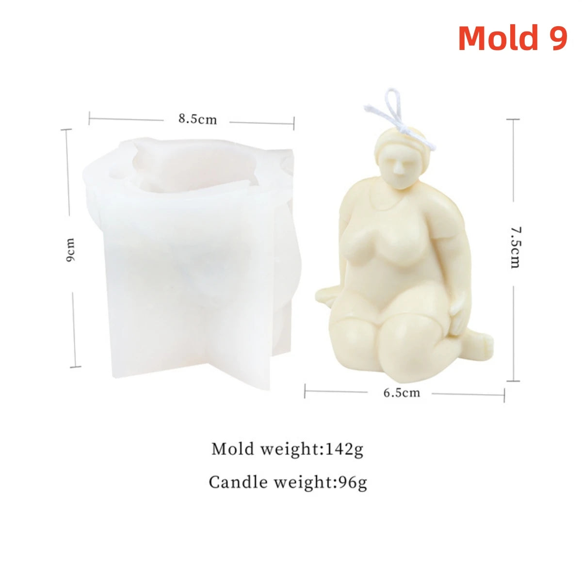 Yoga Pose Candle Mold - Silicone 3D Body, 20 Styles