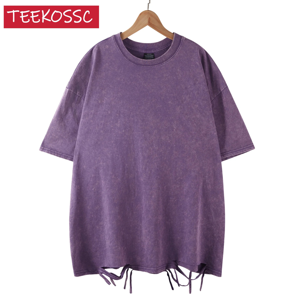 T-Shirt Unisex Washed Oversized Heavyweight Solid Color Vintage Loose Tee