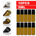Roll-On Bottles Empty Amber Glass Refillable Sample Vials 10 Pack