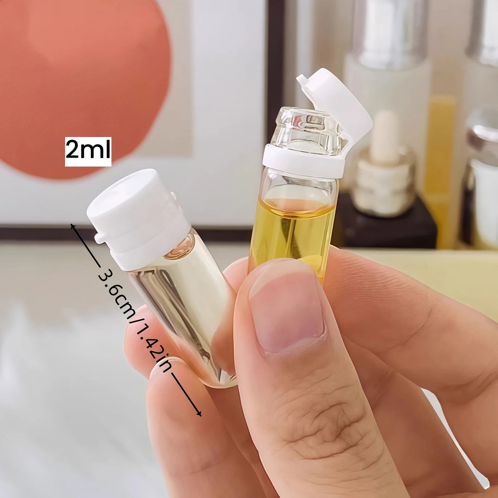 Travel Bottles Empty Clear Glass Cosmetic Sample Containers 10 Pack