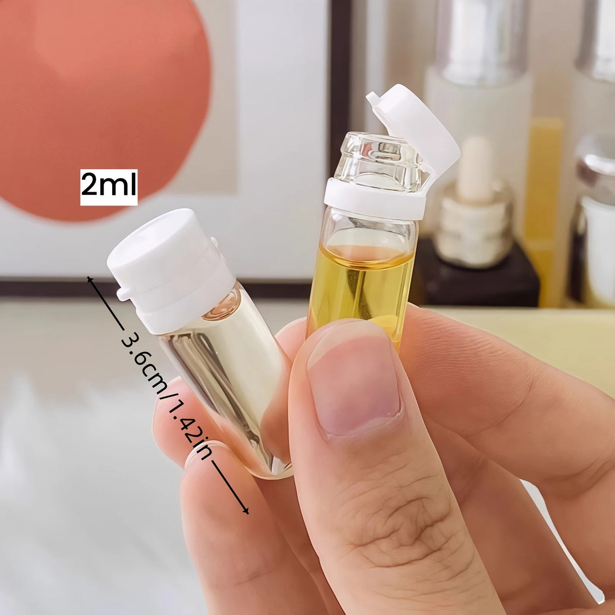Travel Bottles Empty Clear Glass Cosmetic Sample Containers 10 Pack