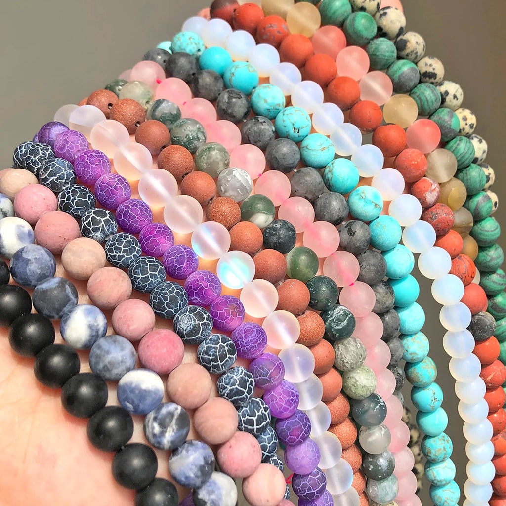 Stone Beads Matte Turquoises-Style Howlite-Style Frosted Agates Amazonite