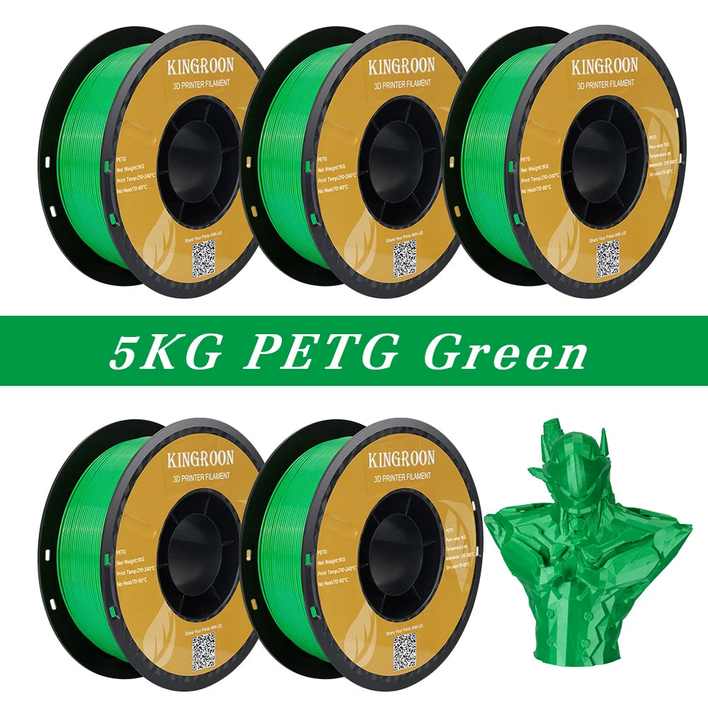 KINGROON 5KG PLA TPU PETG Filament Mix color 1.75mm 3D Printer Plastic No Bubble Spool 3D Printing Materials Wholesales