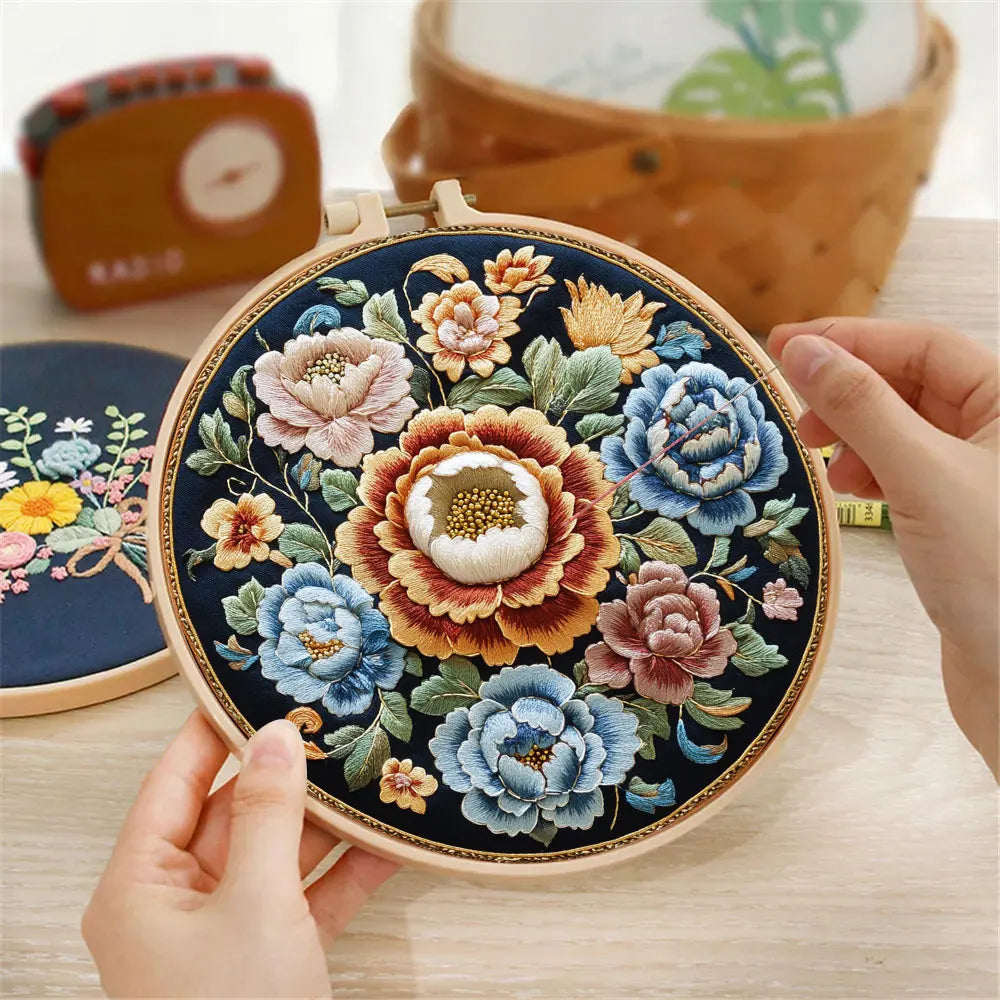 Embroidery Kit, Floral Patterns for Beginner Needlework & Handmade Crafts