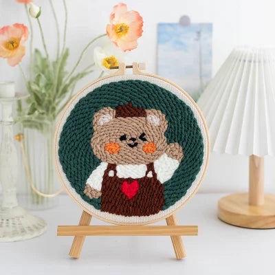 Punch Needle Kit, SDOYUNO Animal Hoop Art for Handmade Home Decor