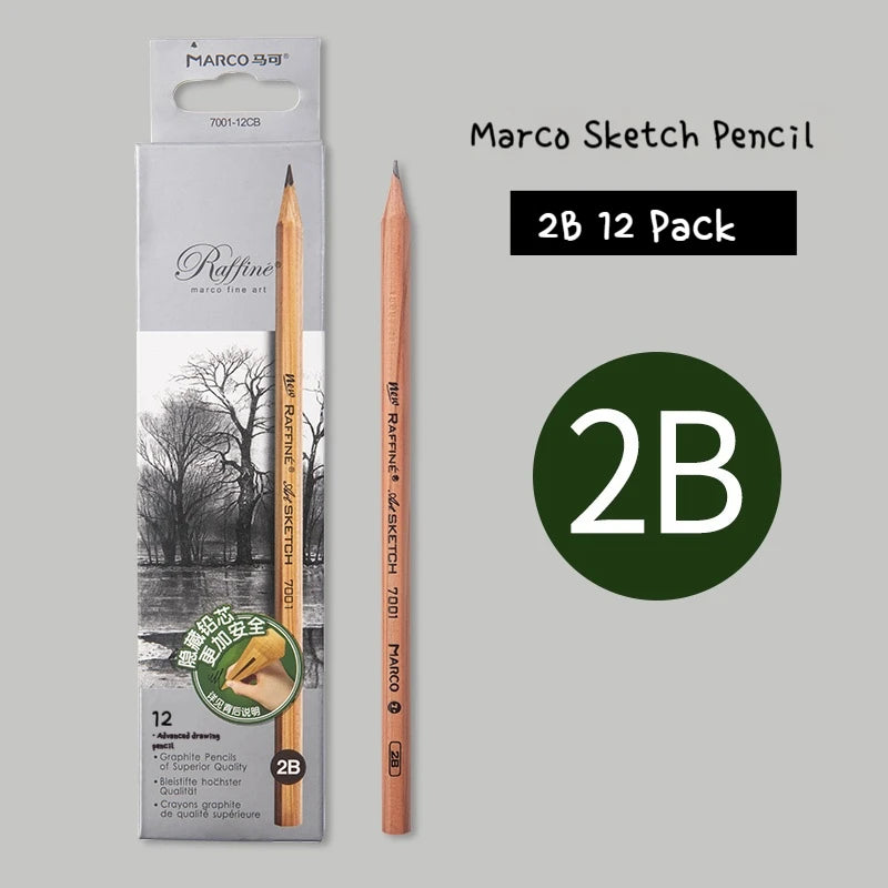 Borrence Graphite & Charcoal Sketch Pencils — Single Grade & Mixed Packs