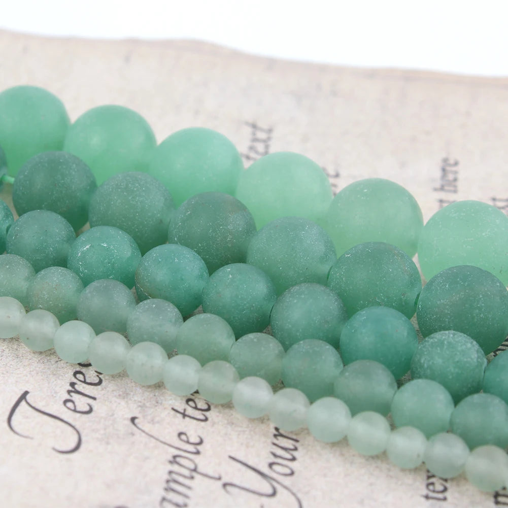 Stone Beads Matte Round Turquoise Jasper Quartz Styles for DIY Jewelry Making