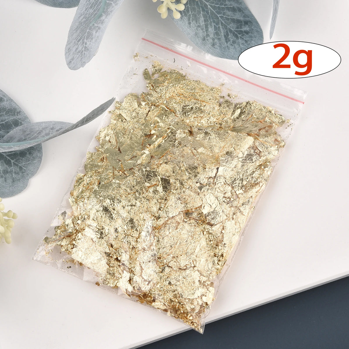 Imitation Gold & Silver Foil Flakes for Candles, Resin & Nail Art — 5 Colors