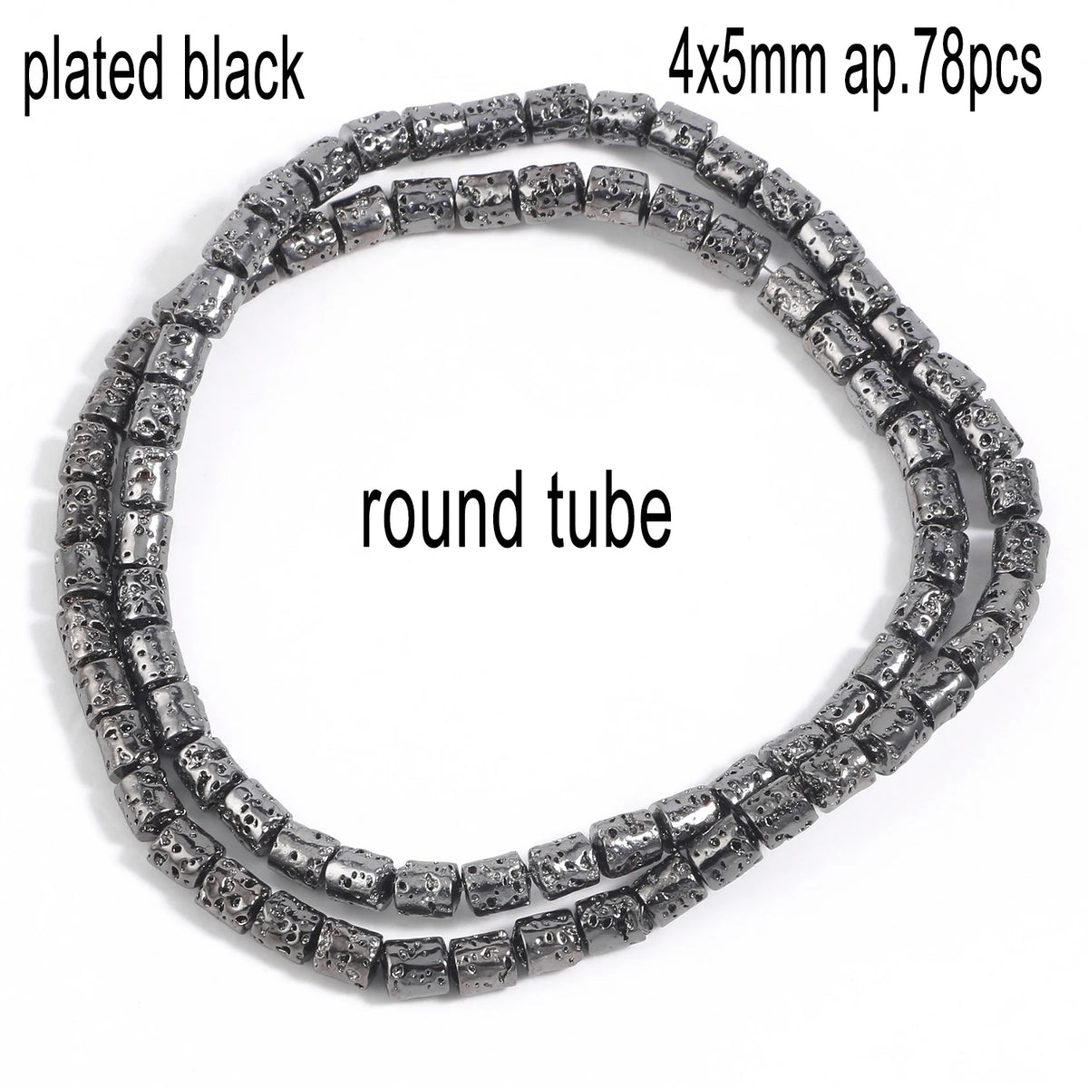 Stone Beads Black Volcanic Lava Spacer Waist Bracelets Necklace Craft Beads