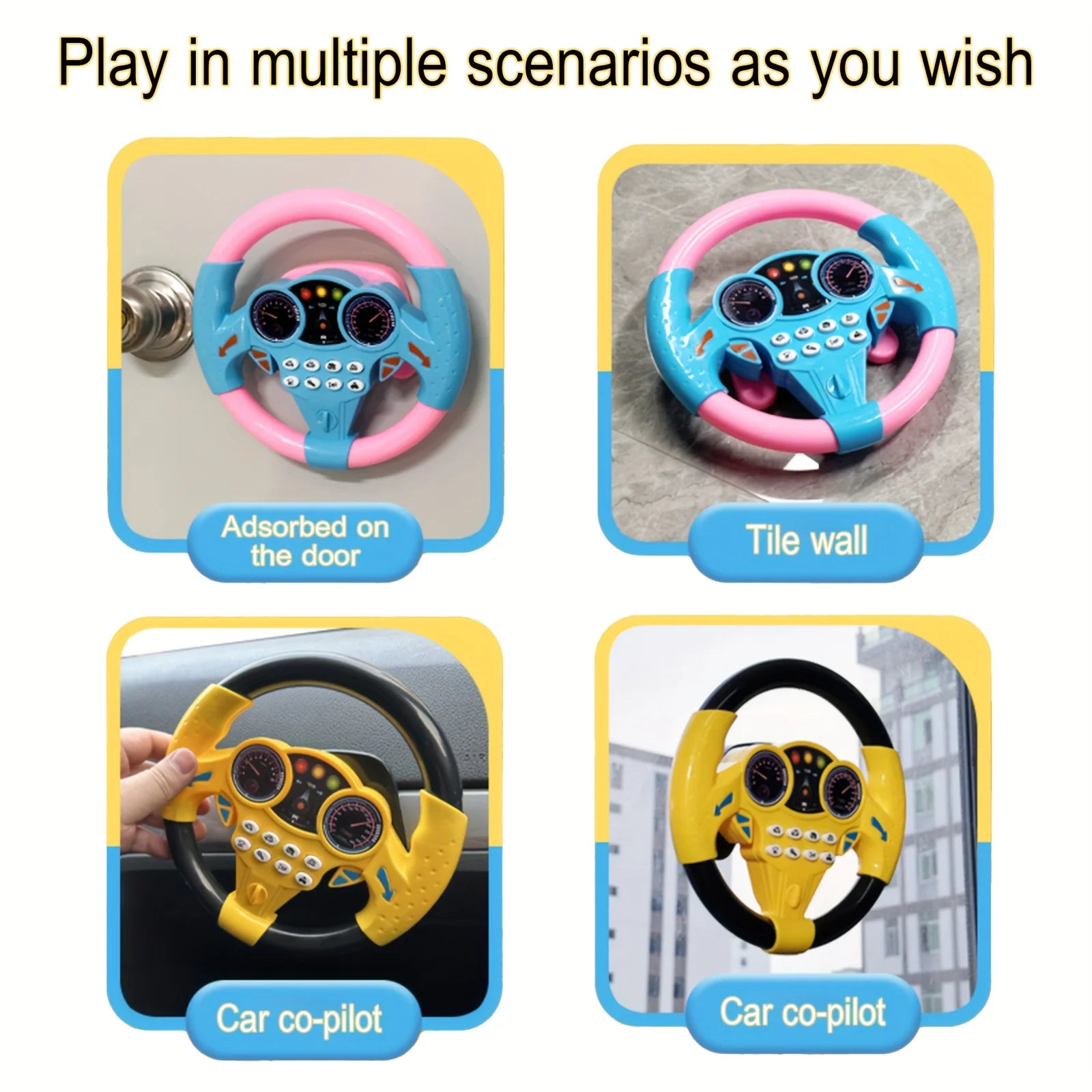 Car Steering Toys Wheel Toy Steering Wheel Cover Anti-Slip Comfort