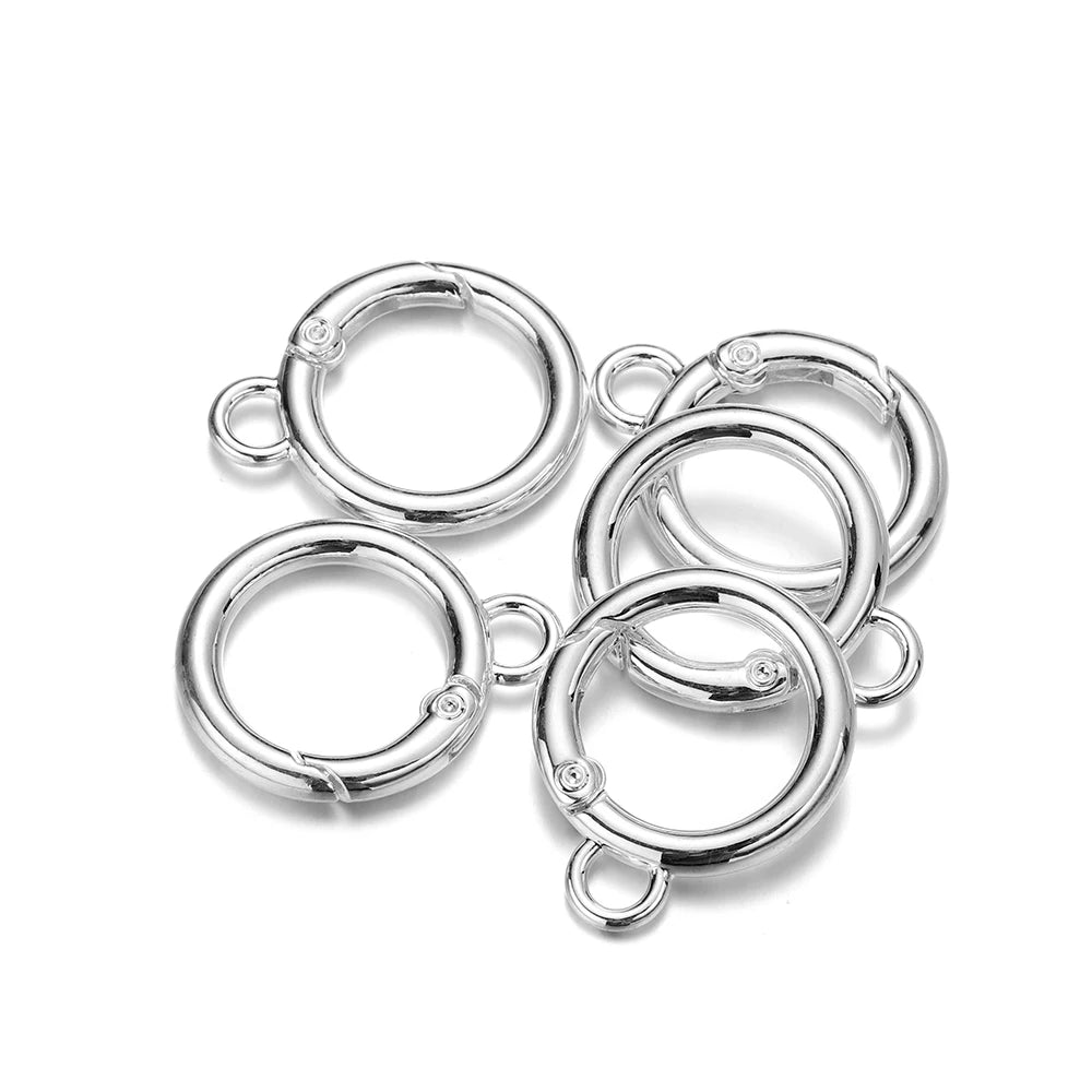 Spring Clasps Metal O-Ring Keychain Hooks DIY Jewelry Making Craft Supplies