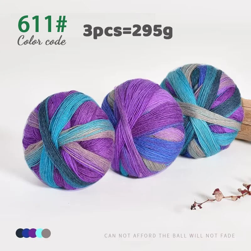 Yarn, Rainbow Gradient for Handmade Shawls, Sweaters, Hats & Knitwear