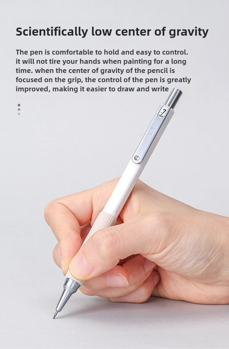 LANGUO Metal Mechanical Pencil Set with Leads & Eraser — 0.3 to 0.9mm