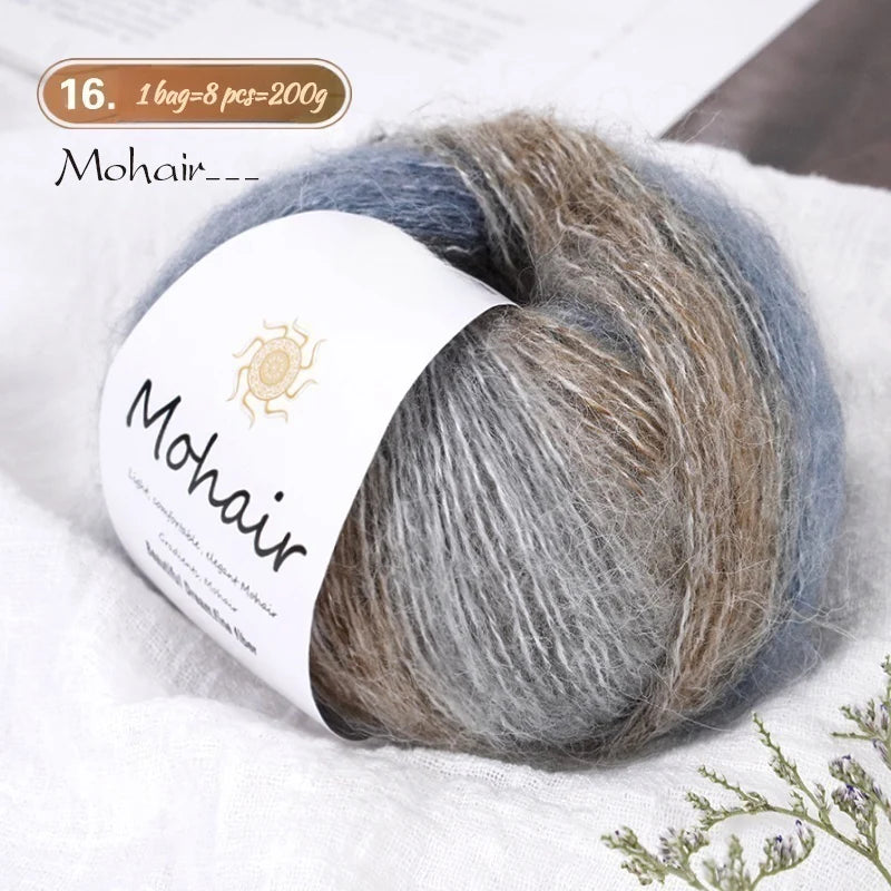 Yarn, Striped Gradient for Crochet Openwork Sweaters, Scarves & Shawls