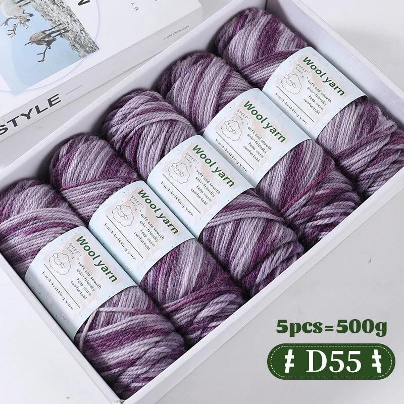 Yarn, Thick Rainbow Gradient for Coats, Scarves, Gloves & Creative Knitwear