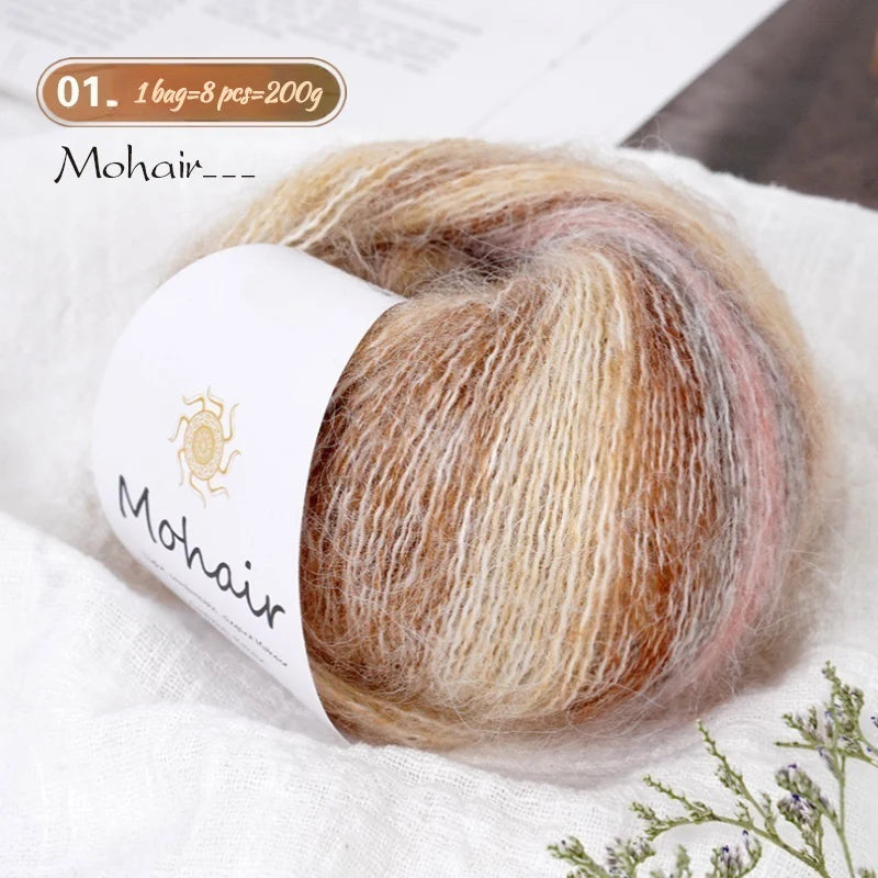 Yarn, Striped Gradient for Crochet Openwork Sweaters, Scarves & Shawls