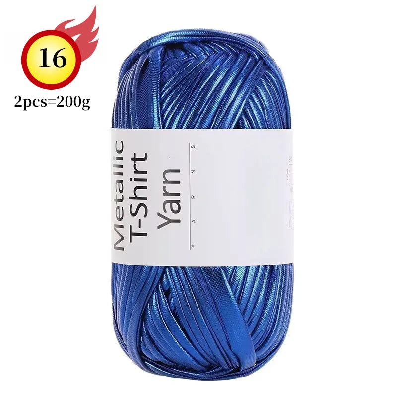 Yarn, Shiny Metallic Fabric for Crochet Bags, Cushions, Baskets & Crafts