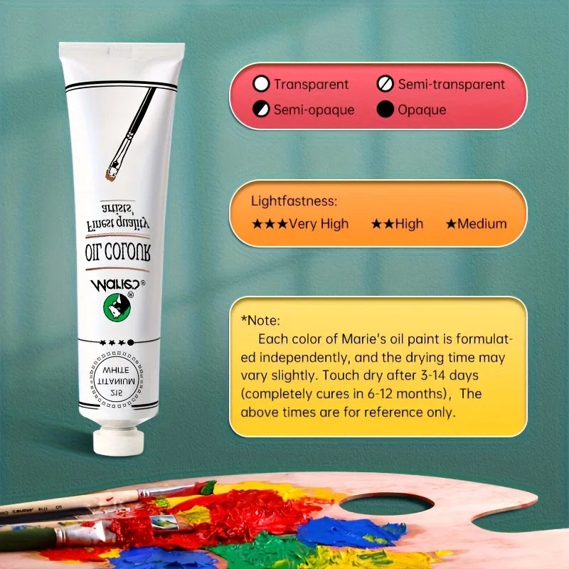 Marie's Oil Paint — 170ml Large Tube, 16 Colors Available