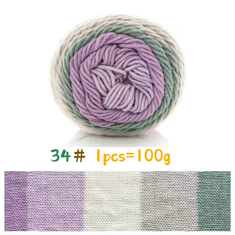Yarn, Rainbow Variegated for Sweaters, Scarves, Blankets & Doll Crafts