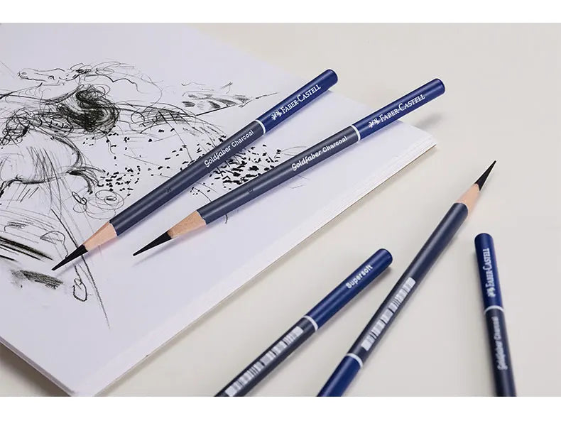 Charcoal & Graphite Sketch Pencil Set — Extra Soft to Hard, 5 or 6 Pieces