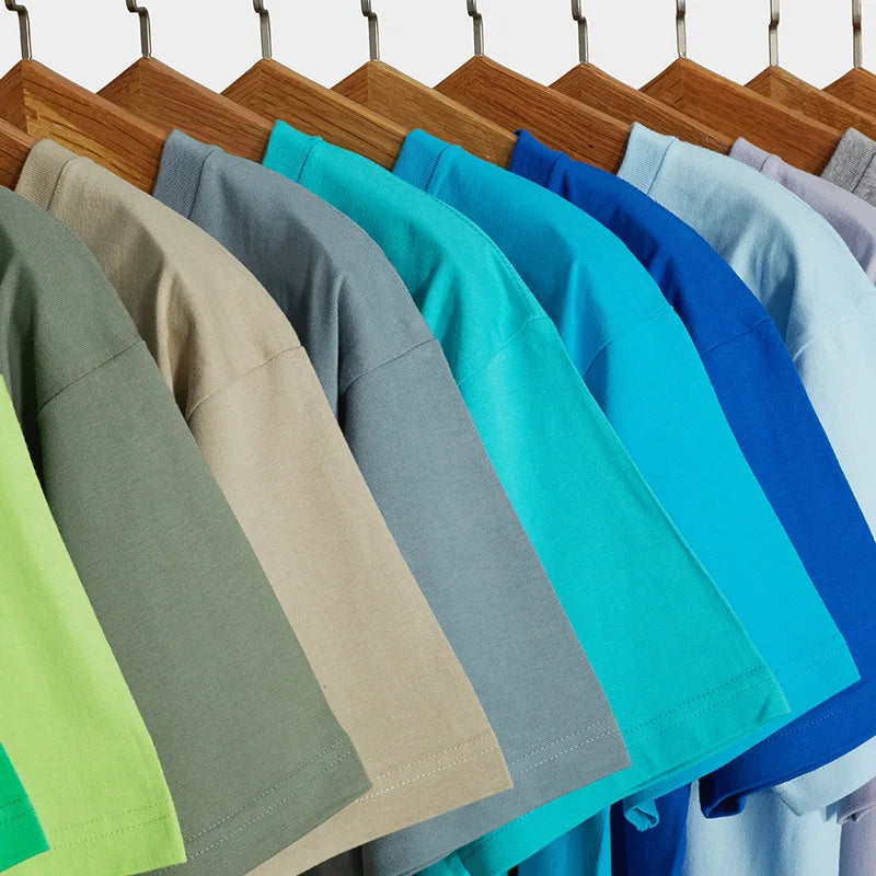 T-Shirt Unisex Solid Color 100% Cotton Loose Fit Short Sleeve Candy Color Tee