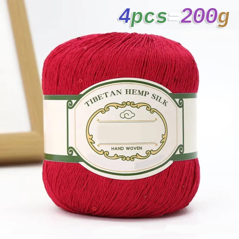 Yarn with Sequins for Crochet Shawls, Summer Hats & Openwork Knitwear