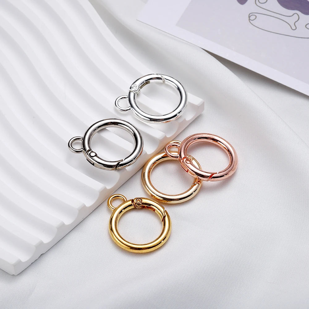 Spring Clasps Metal O-Ring Keychain Hooks DIY Jewelry Making Craft Supplies