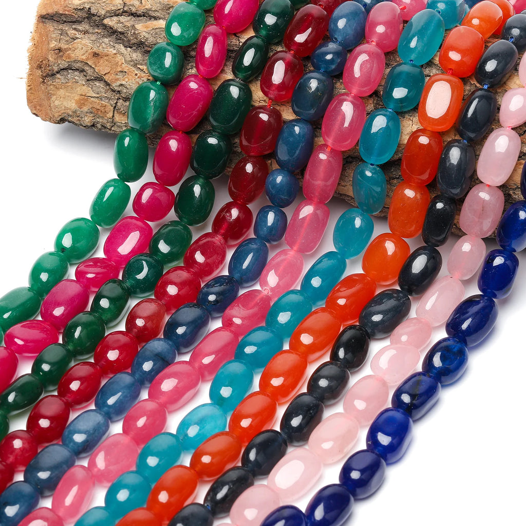 Glass Beads Multicolor Chalcedony-Style Jade-Style Irregular Bracelets