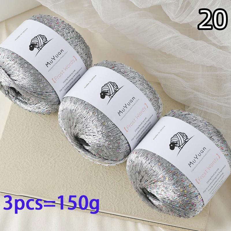 Yarn, Glitter Effect for Knitting Cushions, Bags, Hats & Decorative Crafts