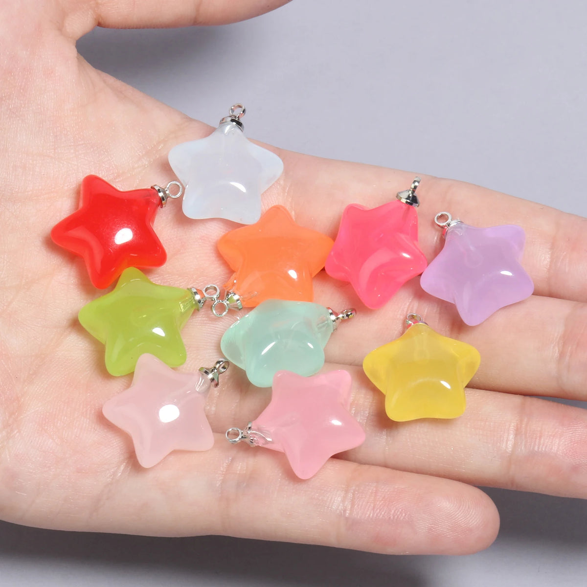 Resin Star Charms Colorful Candy-Style Pendants DIY Jewelry Making