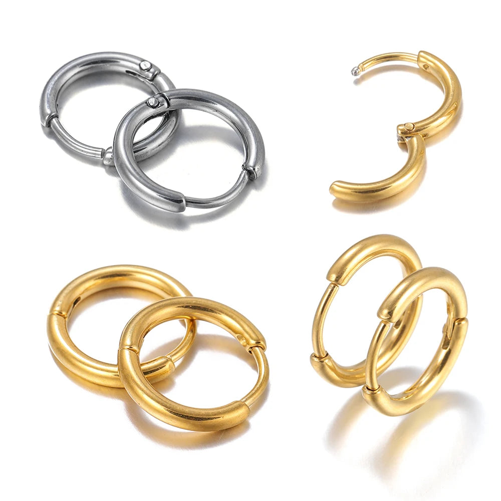 Earring Components Stainless Steel Circle Hoop Earrings Gold DIY Jewelry Making