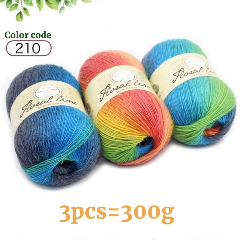 Yarn, Rainbow Variegated for Crochet Shawls, Scarves, Hats & Sweaters