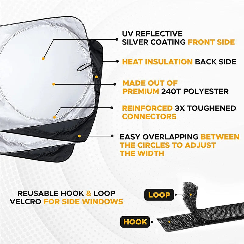 Truck Windshield Sunshades Cover Foldable Car Sun Shade UV Protector