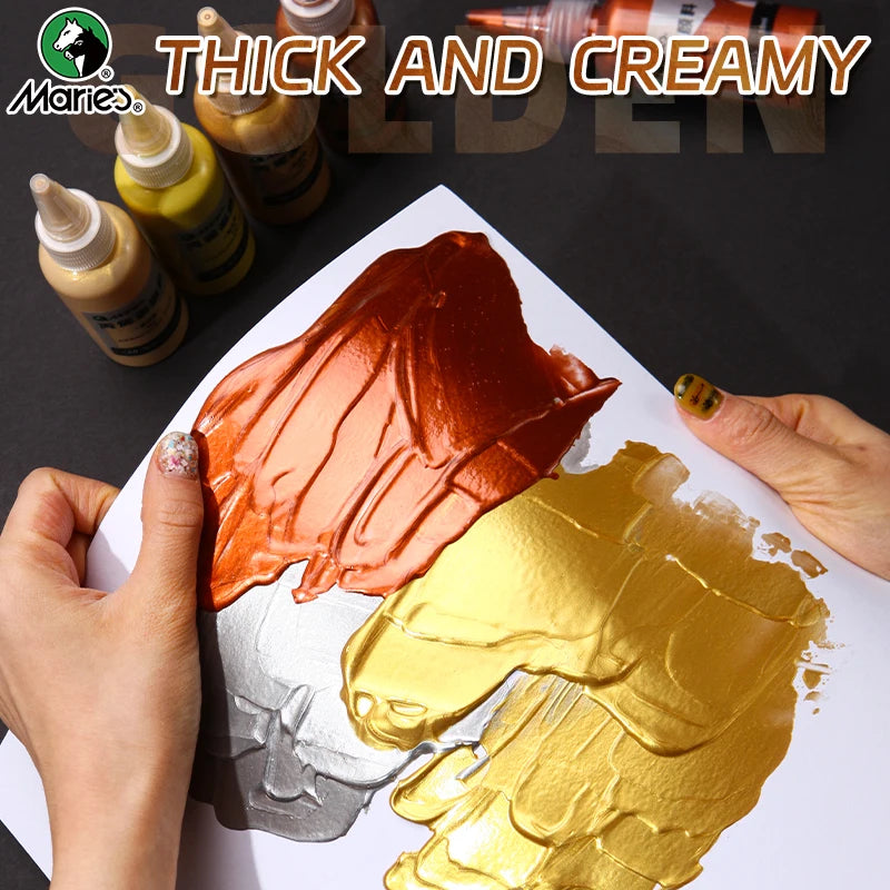 Marie's Metallic Acrylic Paint 50ml — Pearlescent & Shiny Pigments